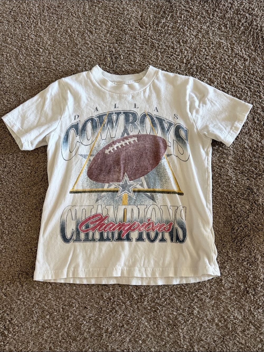 NFL White Kids' Cowboys Champions Graphic Tee with Red Accent
